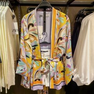 Zara Printed Short Belted Kimono- brand new with tags!